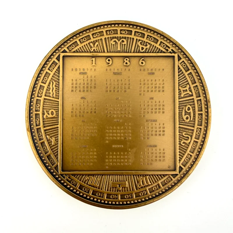 Father Chronos Medal Franklin Mint Annual Calendar 1986 Medals Solid Brass
