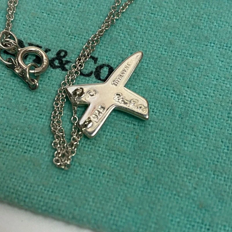 Tiffany & Co. Paloma Picasso Top Cross Kiss Necklace Silver 925