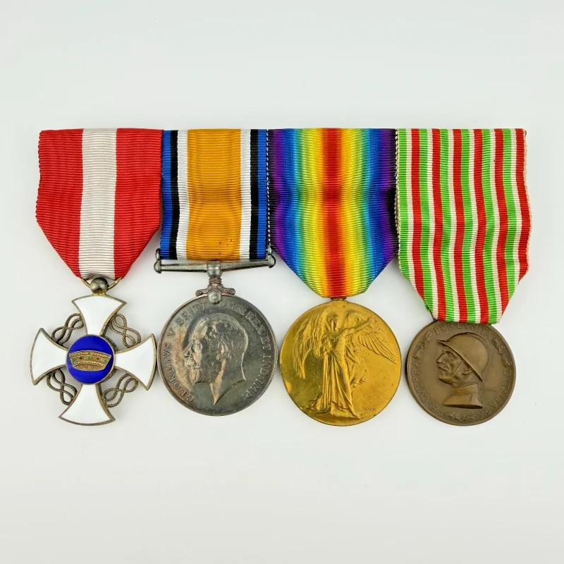 Rare WWI British Medal Group with Italian War Medal in Spink & Son Case