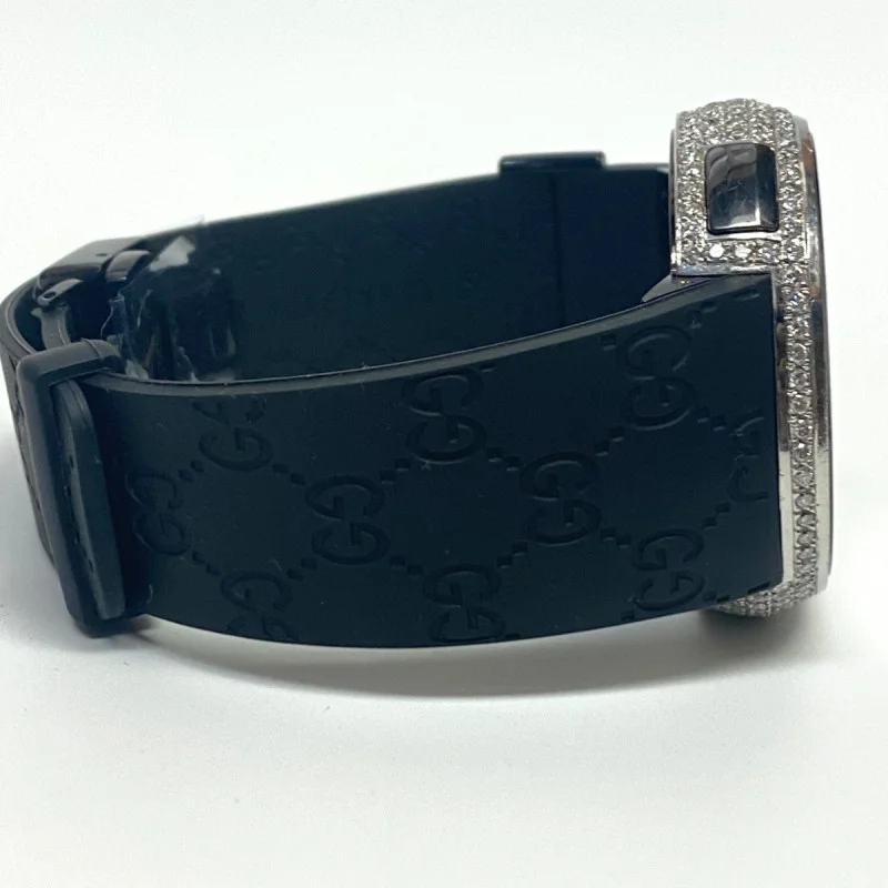 Men's GUCCI 114-2 Digital Watch Custom White Diamonds (3ct) Bezel