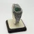 Vintage 925 Sterling Silver Filigree Cuff Bracelet Large Green Gemstone Handmade