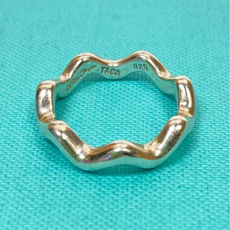 Tiffany & Co. Paloma Picasso Silver Zig Zag Band Ring Size 6.5