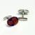 Sterling Silver Red Blue Enamel Cufflinks