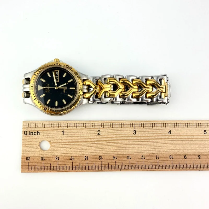 Seiko Two-Tone Sport 100 Men's Watch Two Tone Gold & Steel Date Quartz