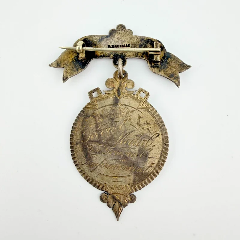 Antique Victorian 1886-1887 Pilcher's Studio of Music Silvered Medal - Named