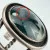 Native American Style Sterling Silver Oval Black&White Agate Stone Cuff Bracelet