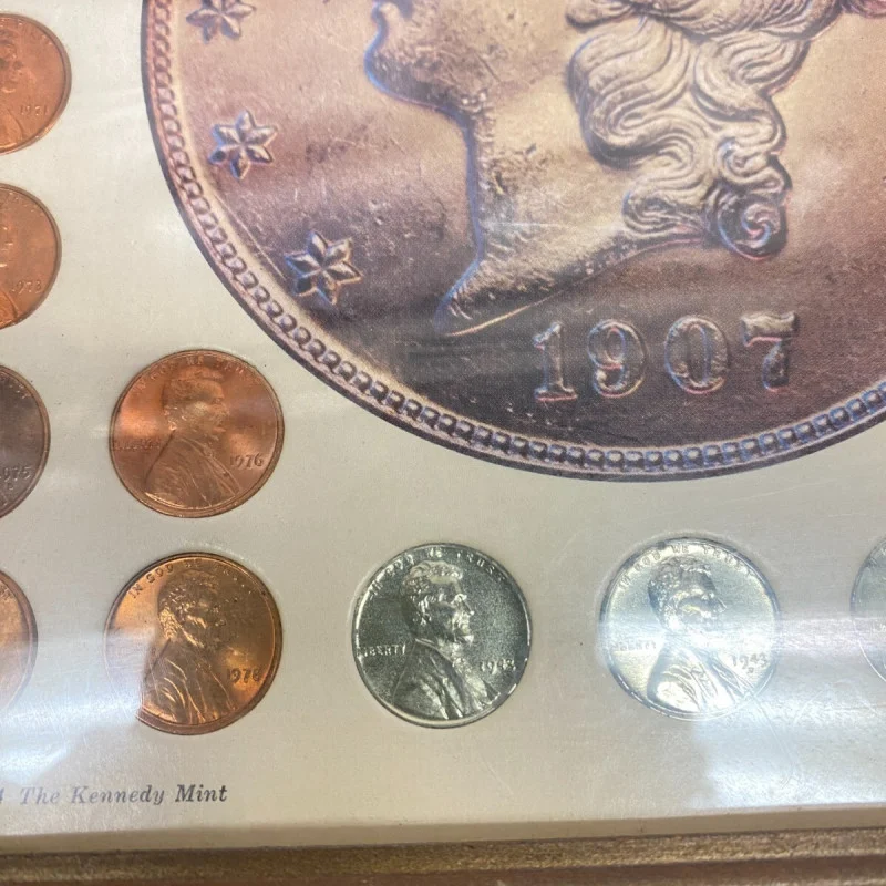 Lincoln Memorial Coins Collection (1959-1982 + 3 1943 Steel Cents) - Framed Set