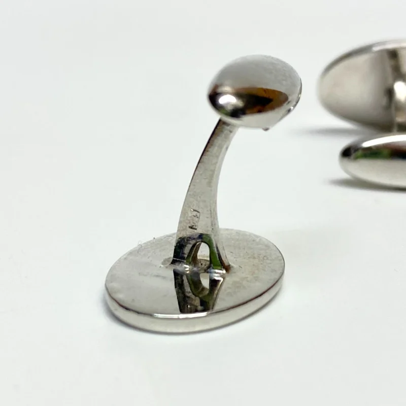 Sterling Silver Red Blue Enamel Cufflinks