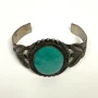 Vintage Cuff Bracelet Bell Sterling with Turquoise