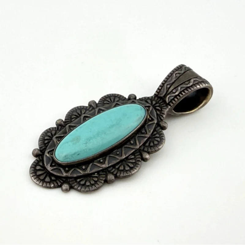 Turquoise Sterling Silver Pendant Southwestern Native American Carolyn Pollack