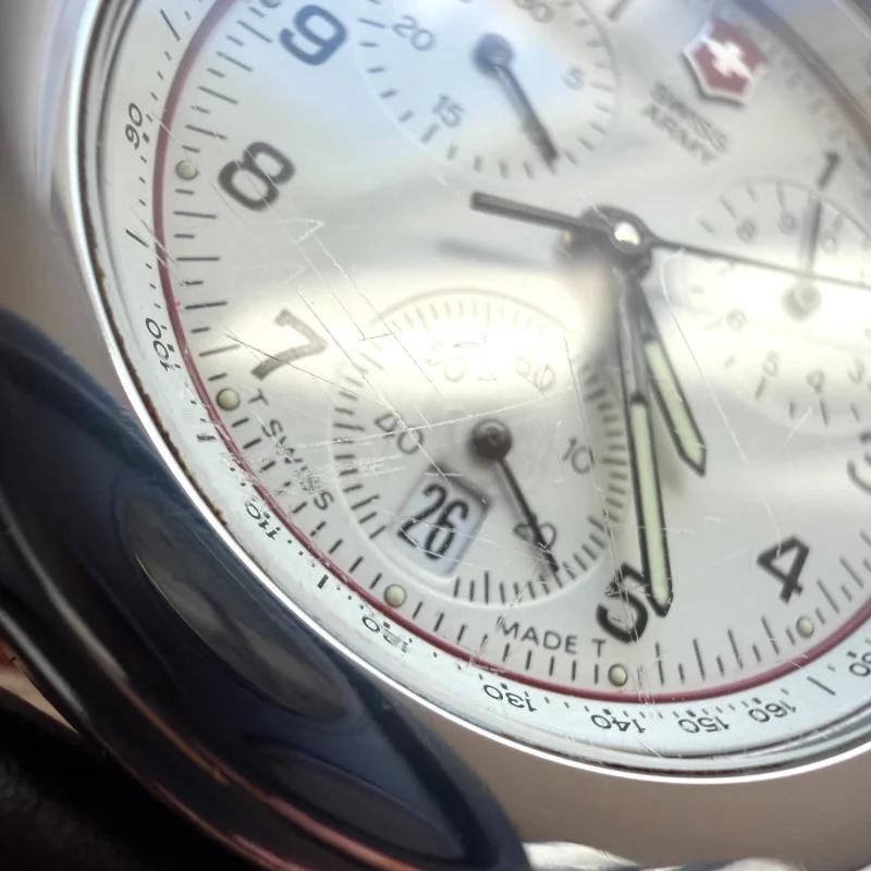 Victorinox Swiss Army Chronograph Men's Watch Stainless St. Brown Leather Strap