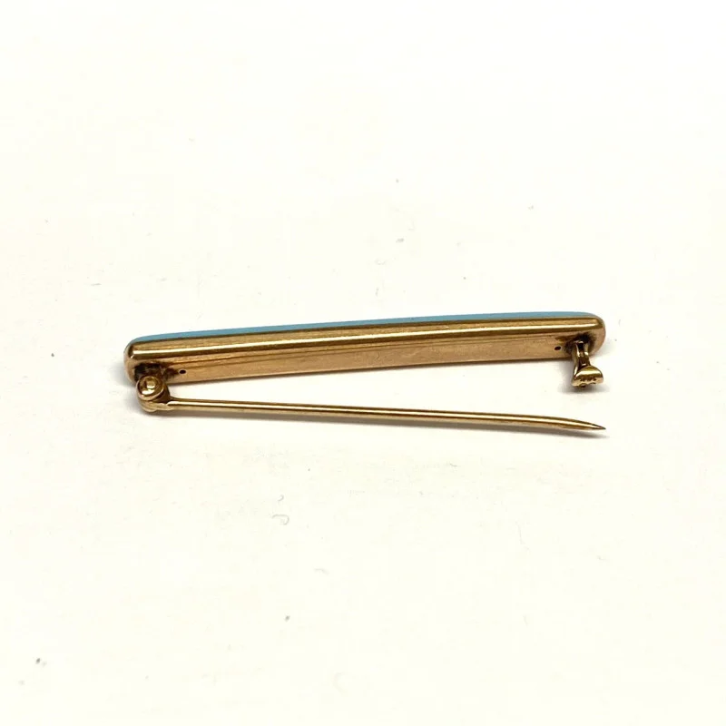 Vintage 14K  Turquise Brooch Pin 