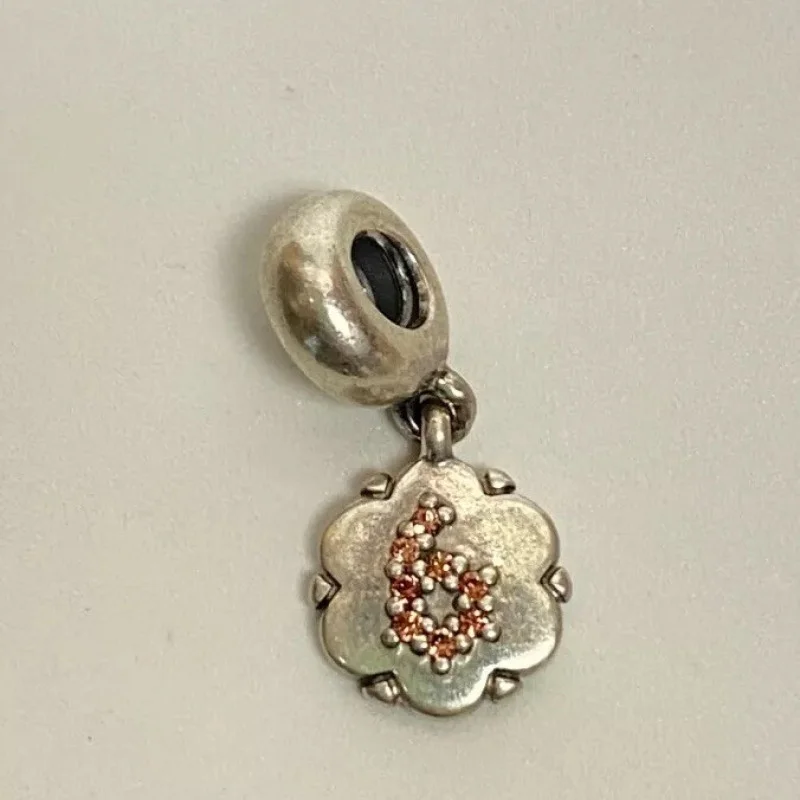 Pandora Silver Special Number 6 Dangle with Garnet - 790550GA6