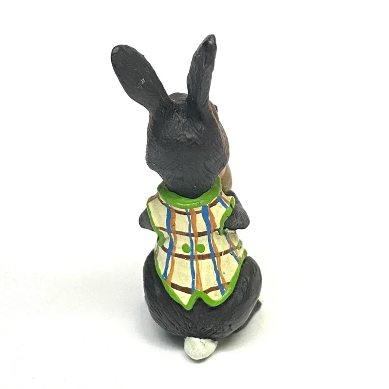 Authentic Vintage Heirloom Edition Rabbit Bunny Holding Egg Cast Iron Figurine !