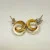 Gold Tone over Sterling Silver Two-Tone Double Circle Polished Stud Earrings