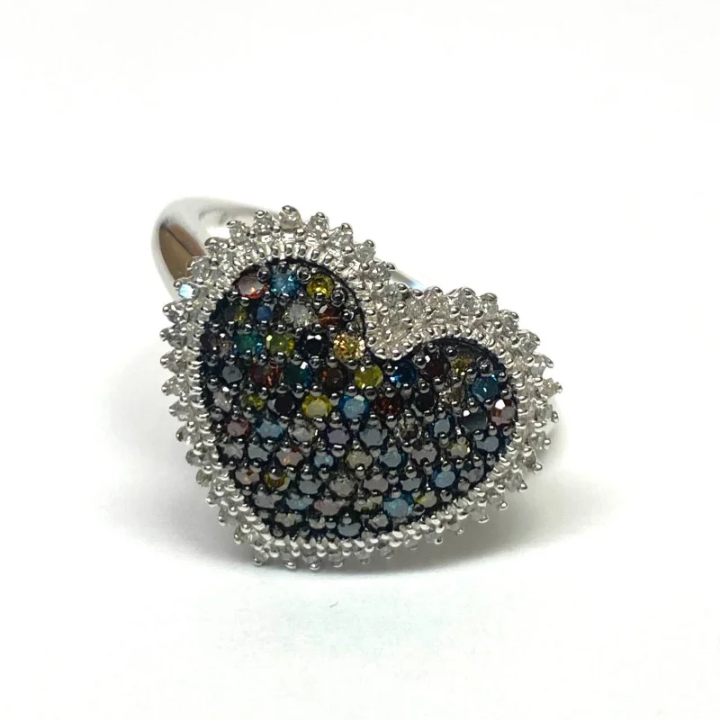 RING DIAMOND 1.5 ct Sterling Silver Size 10.25