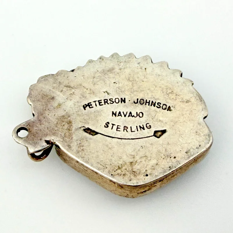 Vintage Navajo Peterson Johnson Sterling Silver Royston Turquoise Pendant