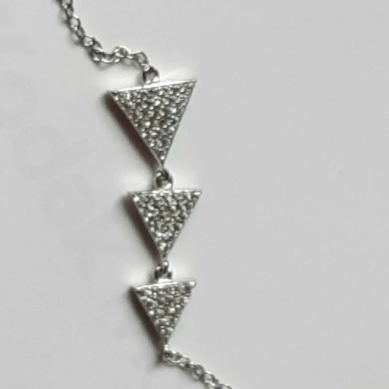 Shashi Sterling Silver Triangular Shaped Studded Bracelet 
