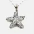 925 Sterling Silver Starfish Pendant Necklace with CZ - 15" Chain
