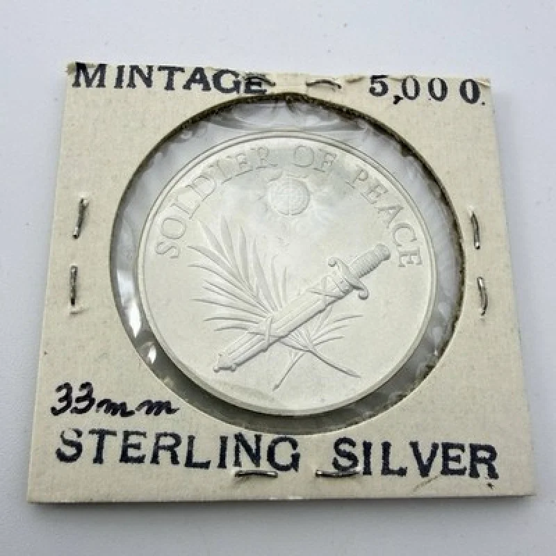 1961 Dag Hammarskjold Heraldic Art Sterling Silver Medal 33mm