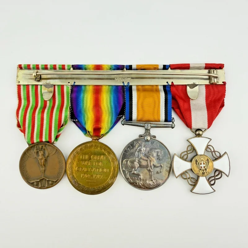 Rare WWI British Medal Group with Italian War Medal in Spink & Son Case