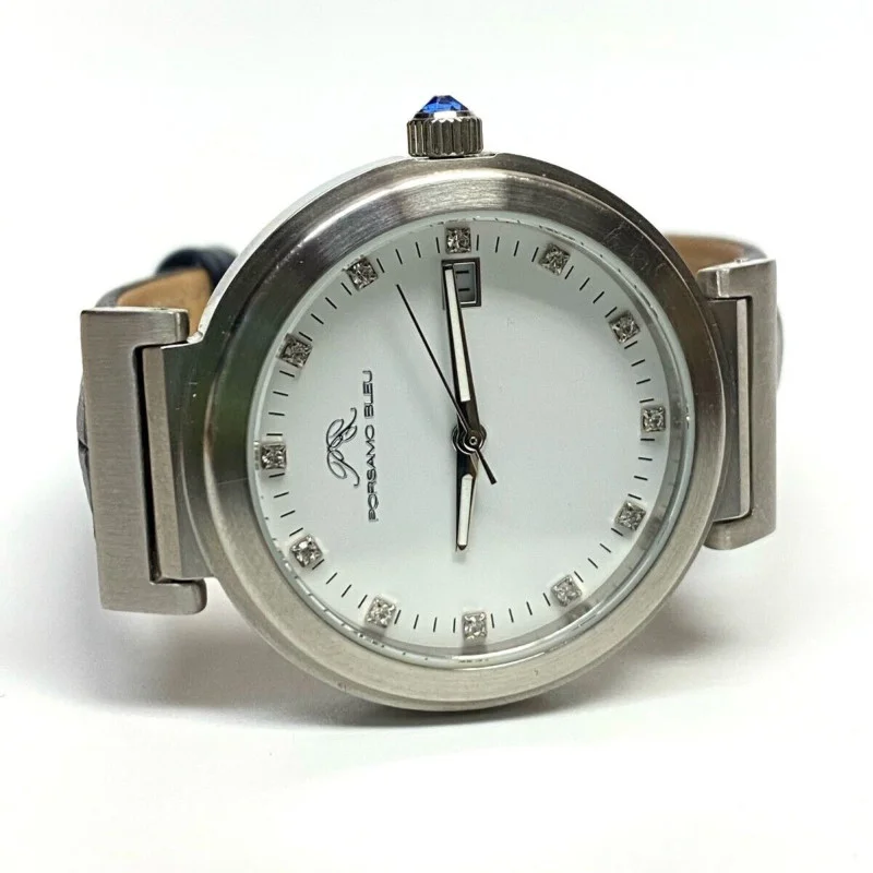 Porsamo Bleu Dahlia Leather Strap Watch, 34 mm