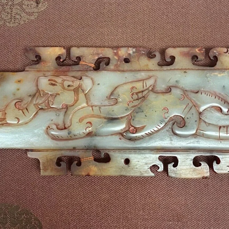 Rare Antique Chinese Hand-Carved Jade Dragon Sword - 26 Inches - Museum-Quality
