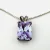 Sterling Silver Lavender CZ & Marcasite Jewelry Set - Pendant & Earrings - 925