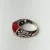 Vintage Tag Sterling Silver Red Coral ring, sz 7.0