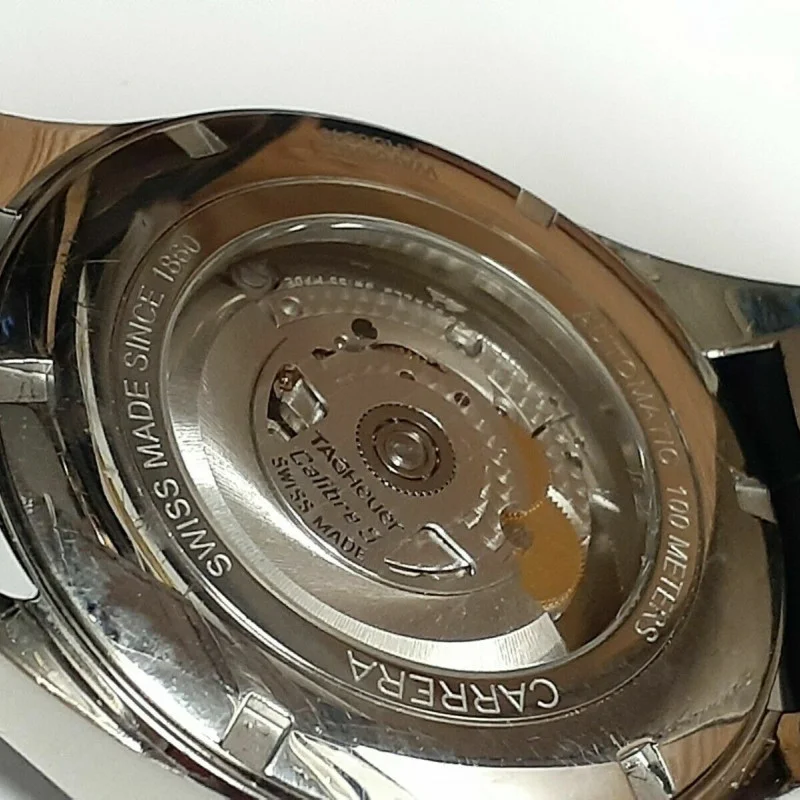 Tag Heuer Carrera Calibre 5 Day-Date Automatic Black Dial Leather 