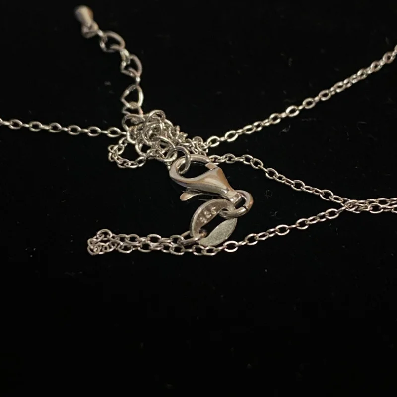 Silver 925 and White Sapphire, Celestial Protector Eye Chain Pendant 18 inches