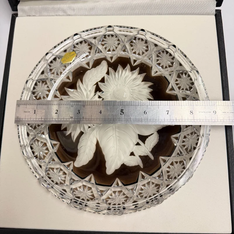 Vintage Brown Royale Germania Crystal Bowl Plate Hand Cut 1974 Limited Edition