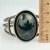 Native American Style Sterling Silver Oval Black&White Agate Stone Cuff Bracelet