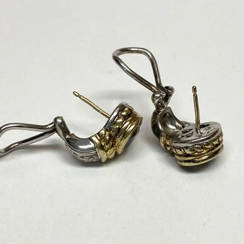  18K Judith Ripka  Designed With Sterling Silver  925 & Gemstone Earrings