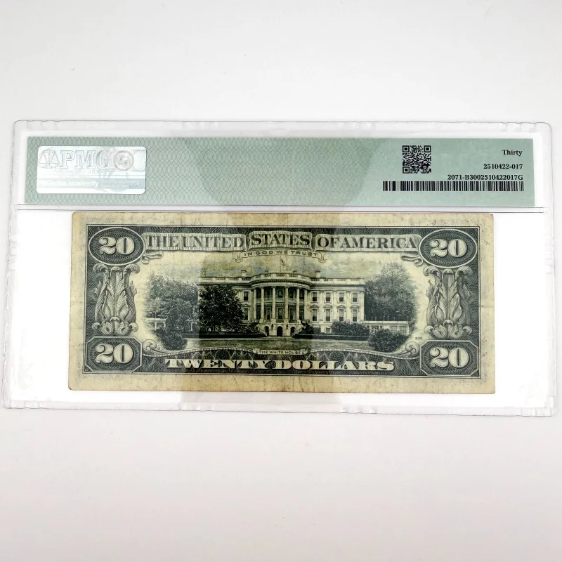 1974 $20 FRN New York Fr. 2071-B BE Block PMG 30 B 16654187 E