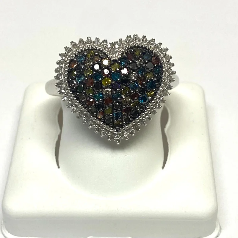 RING DIAMOND 1.5 ct Sterling Silver Size 10.25