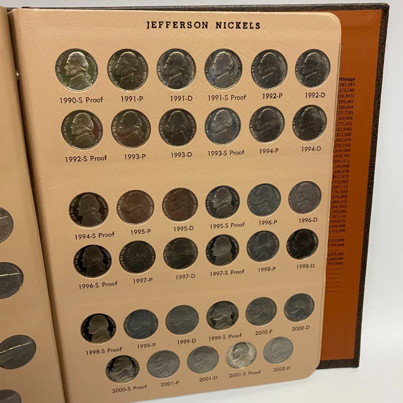 Jefferson Nickels Dansco Album with Proofs #8113 - 1938 to 2005 - No Coins
