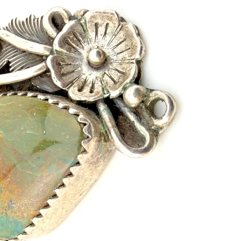 Vintage Navajo Peterson Johnson Sterling Silver Royston Turquoise Pendant