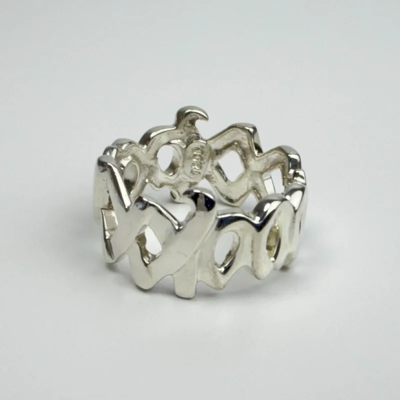 Tiffany & Co Paloma’s Graffiti Love And Kisses Ring Sterling Size 6