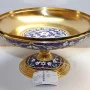Magen David Floral Russian Silver 925 & 24k Gold Plated Bowl Enamel Filigre