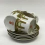 Porcelain tea set of 4 cups and saucers by Gardner Moscow