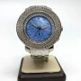 Techno Watch Blue Dial with 4ct Diamonds, 50 mm
