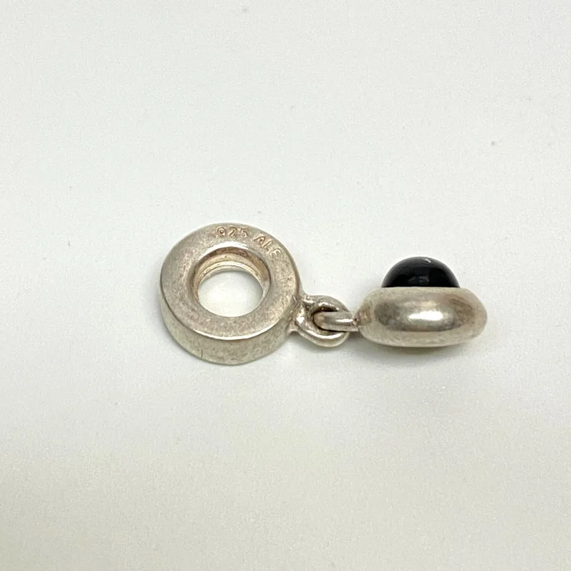 PANDORA ONYX CABOCHON DANGLE CHARM PENDANT RETIRED 790537O POUCH