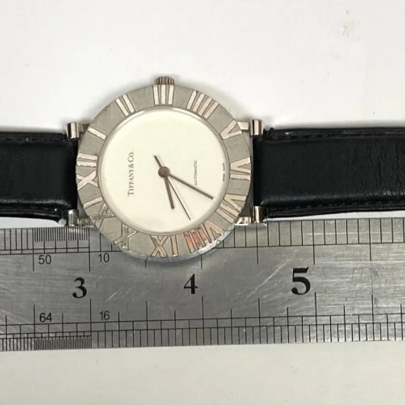 Tiffany & Co Atlas Large Sterling Silver Round Mechanical Watch