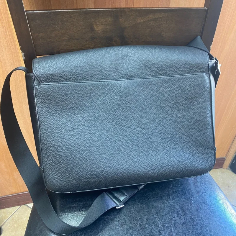 Mason 33S0LMSM7E Explorer MSGR Leather Messenger Bag In Black