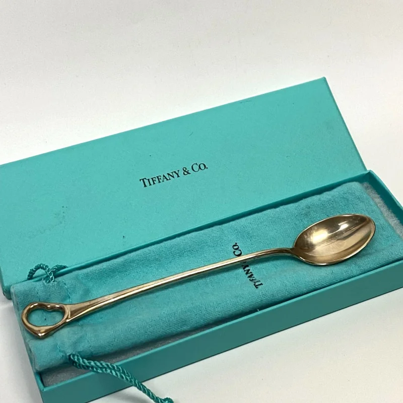 Tiffany & Co. Elsa Peretti 925 Sterling Silver Open Heart Silver Feeding Spoon