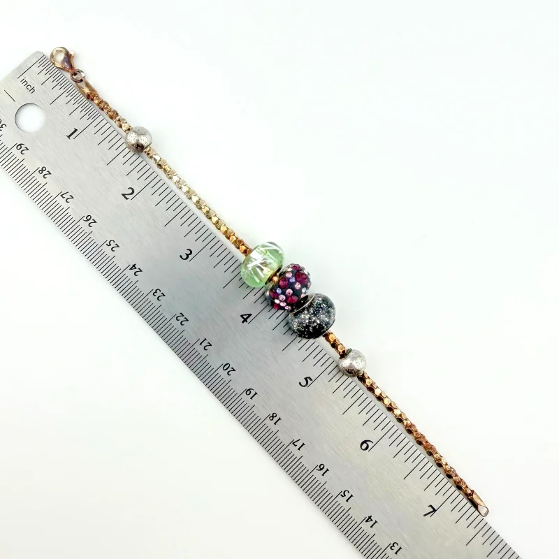 925 Sterling Silver Italian RCI Bracelet With Large Charms, 7.5 ich