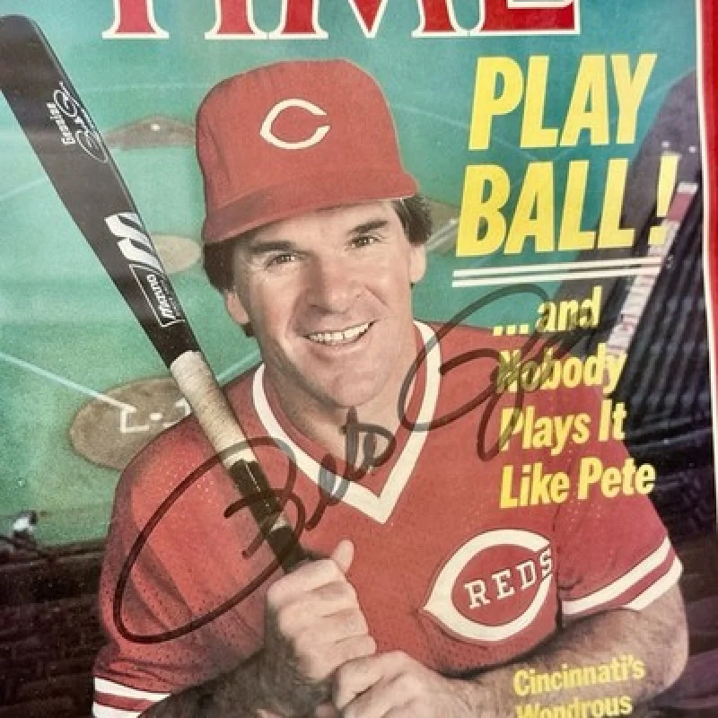 1985 PETE ROSE Signed TIME Magazine Cover MLB CINCINNATI REDS PSA encapsulated
