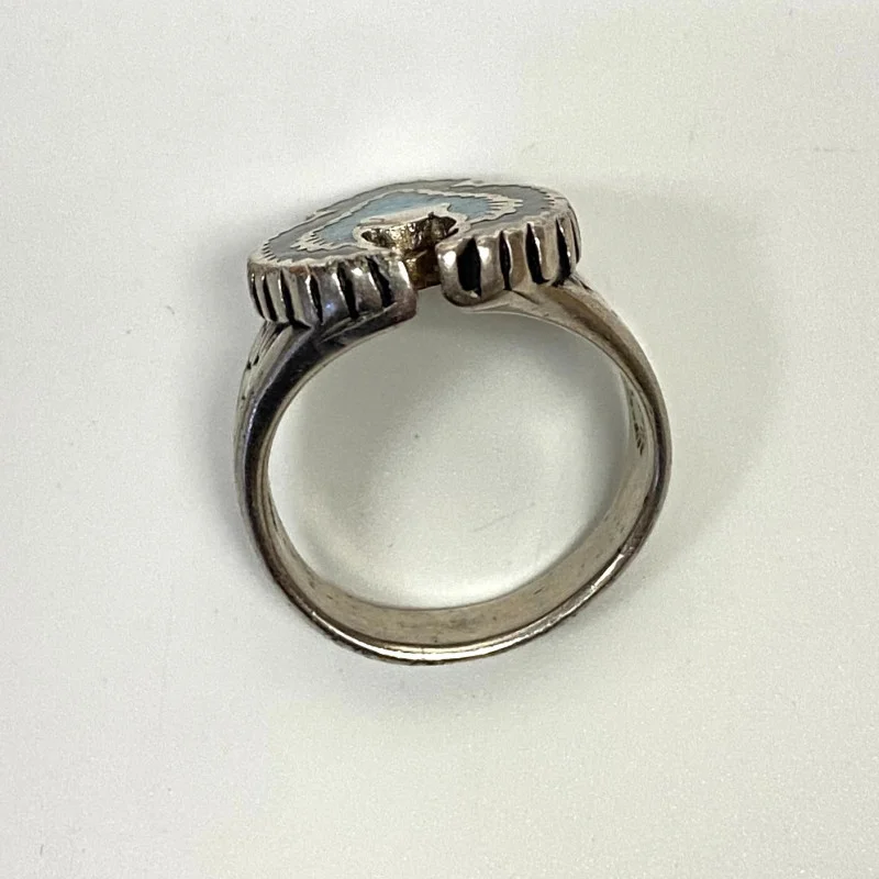Vintage Stainless Steel Size 11 Eagle Inlay Ring