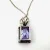 Sterling Silver Lavender CZ & Marcasite Jewelry Set - Pendant & Earrings - 925